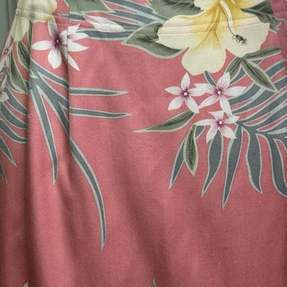 Vintage Tommy Bahama 100% Silk Size 6 Pink Hibiscus Tropical Print Wrap Skirt - Picture 4 of 6